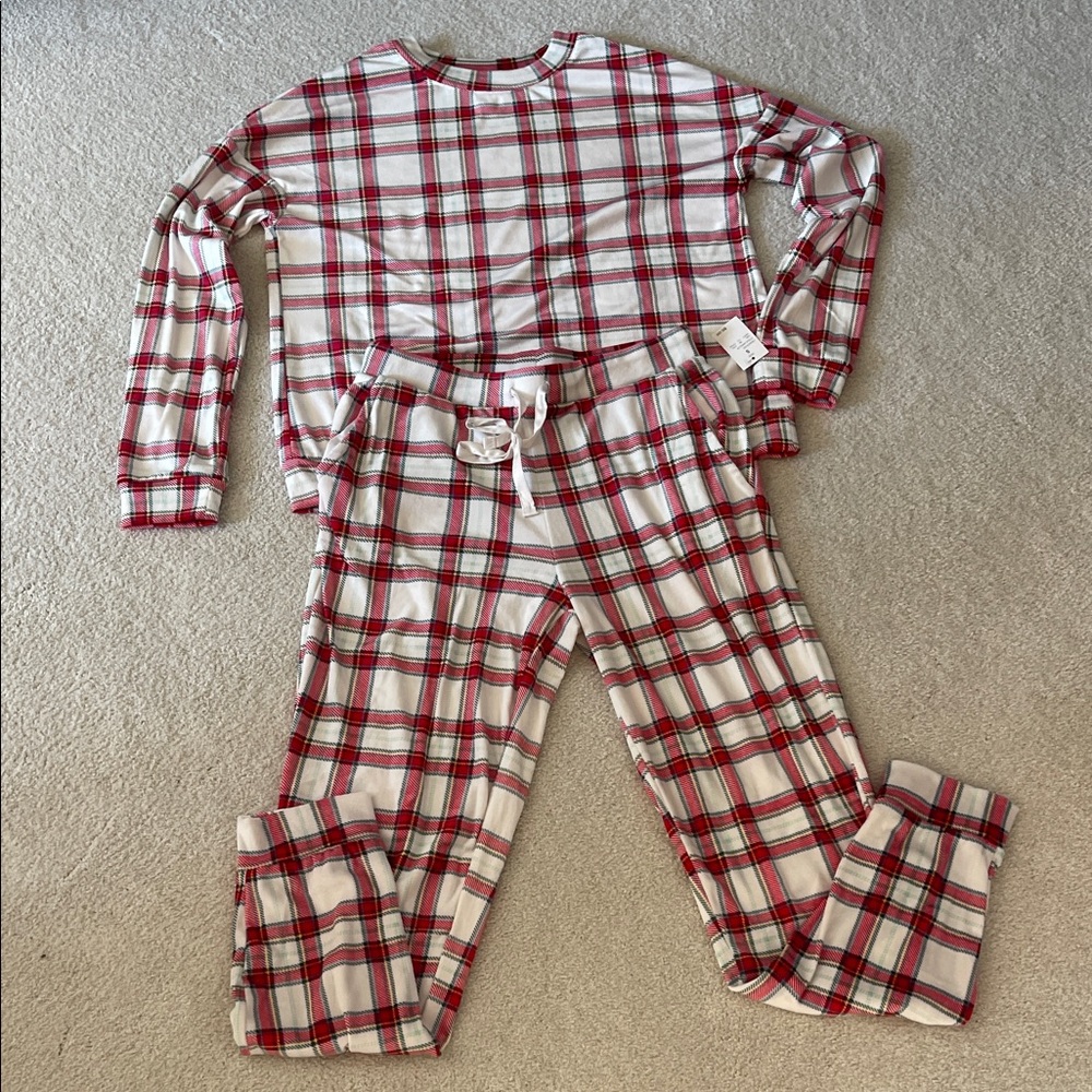 Auden Plaid Pajamas - Red and White NWT